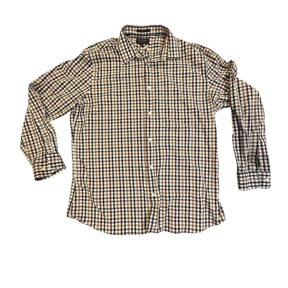 Banana Republic Athletic Fit Wrinkle Resistant Plaid Button Down Shirt XL
